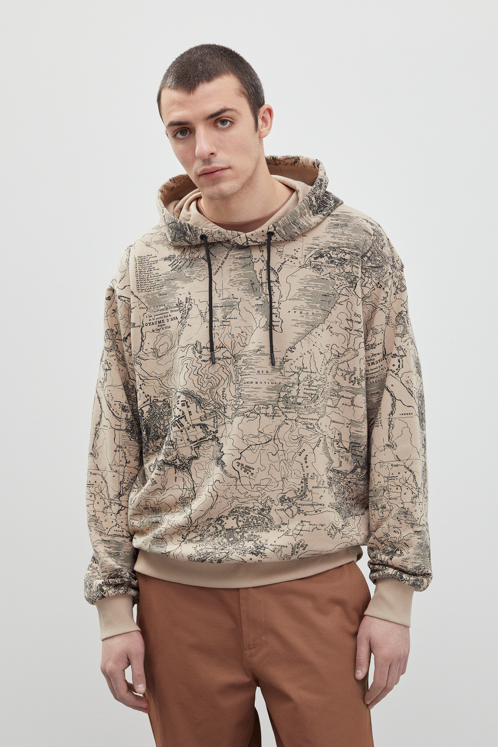 

Толстовка мужская Finn Flare FBD210164 бежевая 2XL, Бежевый, FBD210164