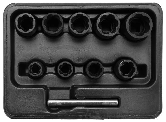 

Головки торц. ударные для снятия предохранительных винтов 1/2 17, 18.5, 21.5, 26мм l55мм