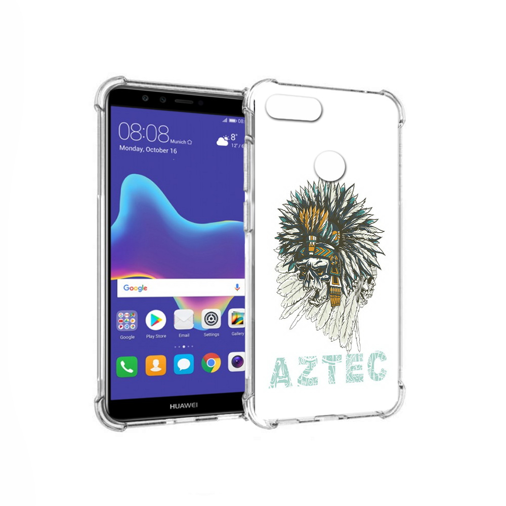 

Чехол MyPads Tocco для Huawei Enjoy 8 Plus скелет индеец (PT108787.33.602), Прозрачный, Tocco