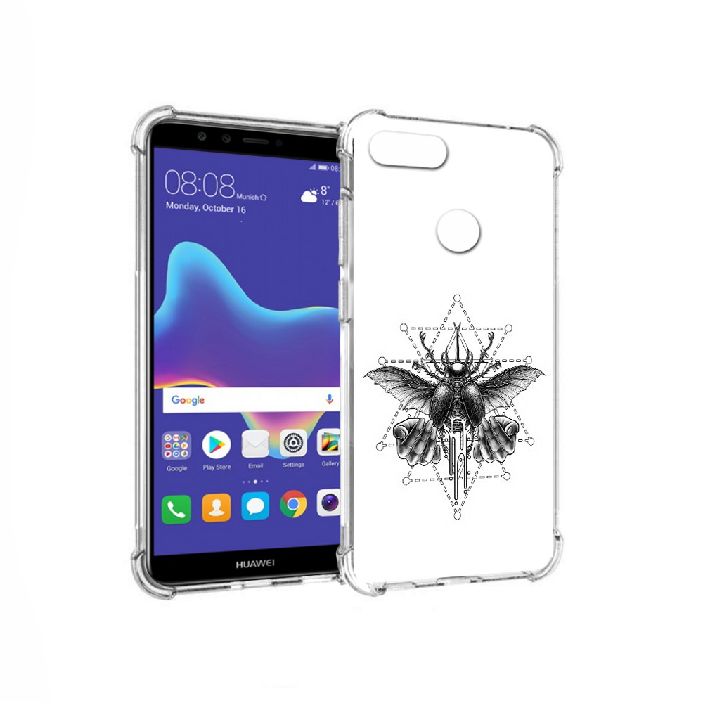 

Чехол MyPads Tocco для Huawei Enjoy 8 Plus скарабей (PT108787.33.601), Прозрачный, Tocco