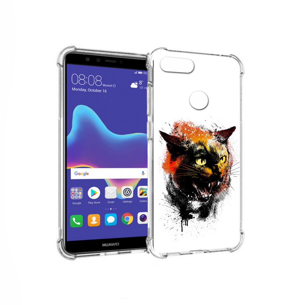 

Чехол MyPads Tocco для Huawei Enjoy 8 Plus сиамский кот (PT108787.33.598), Прозрачный, Tocco