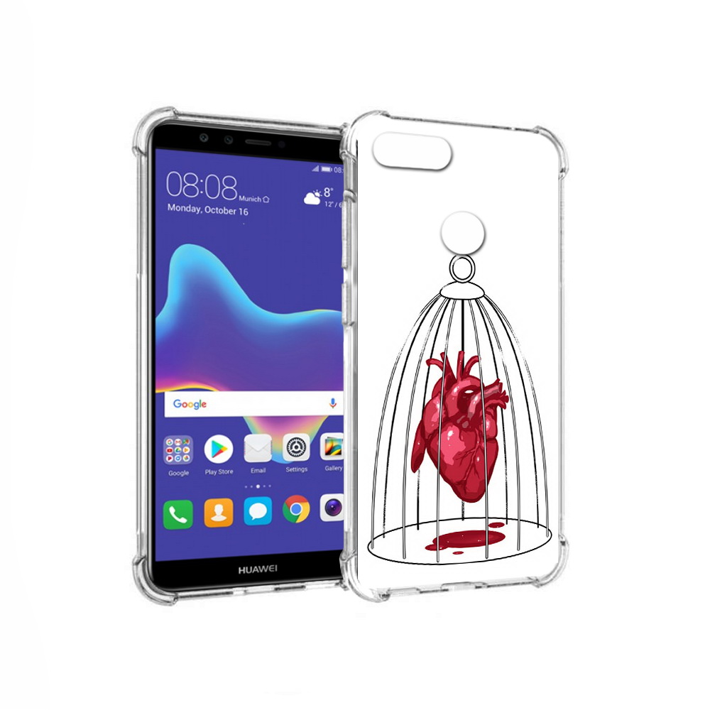 

Чехол MyPads Tocco для Huawei Enjoy 8 Plus сердце в клетке (PT108787.33.597), Прозрачный, Tocco