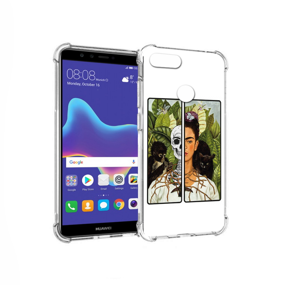 

Чехол MyPads Tocco для Huawei Enjoy 8 Plus сдвоенная картинка девушка скелет, Прозрачный, Tocco