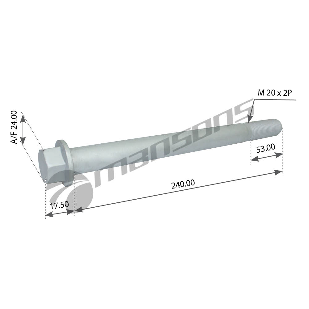 

MANSONS Болт SCHMITZ крепления амортизатора (M20x2x240мм) MANSONS