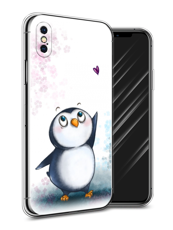 

Чехол Awog на Apple iPhone XS Max (10S Max) / Айфон XS Max (10S Max) "Пингвин и сердечко", Разноцветный, 11950-1