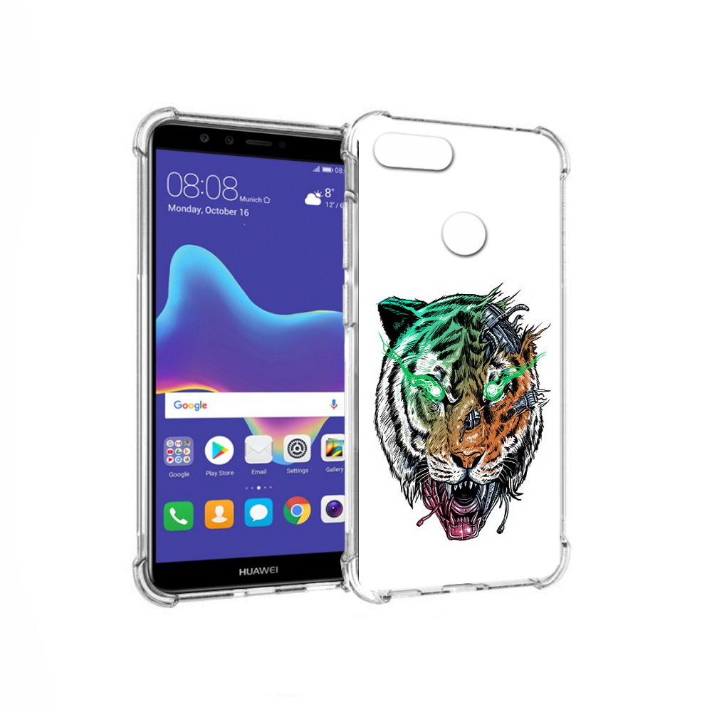 

Чехол MyPads Tocco для Huawei Enjoy 8 Plus робо-тигр (PT108787.33.584), Прозрачный, Tocco