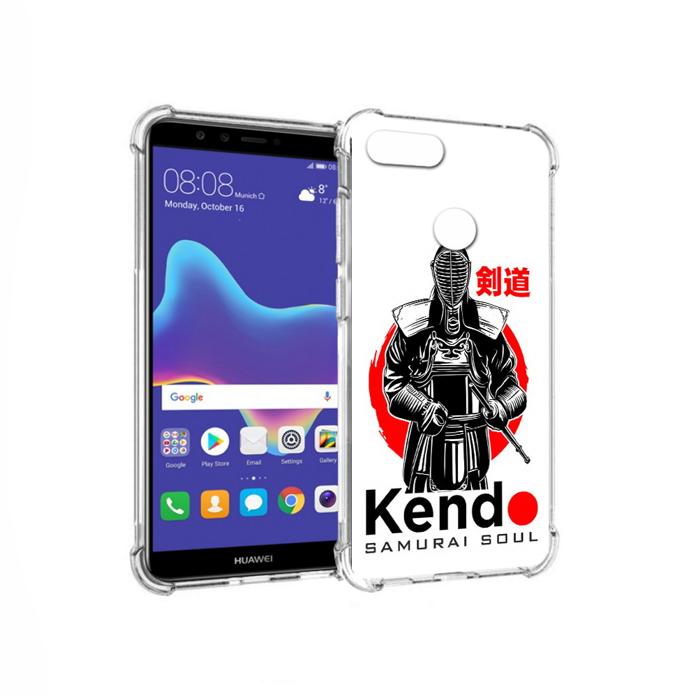 

Чехол MyPads Tocco для Huawei Enjoy 8 Plus рисованый самурай (PT108787.33.581), Прозрачный, Tocco
