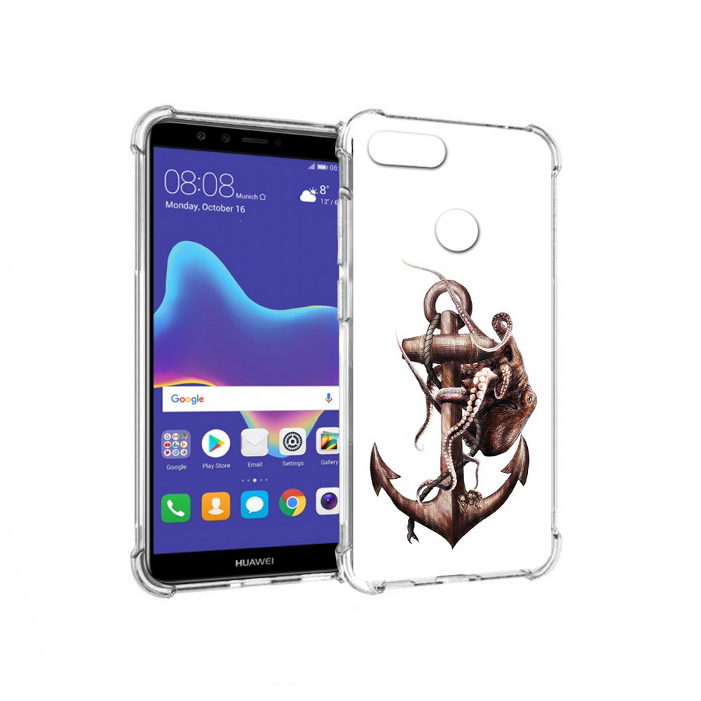 

Чехол MyPads Tocco для Huawei Enjoy 8 Plus ржавый якорь (PT108787.33.579), Прозрачный, Tocco