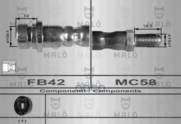 

Шланг Тормозной Malo 8999