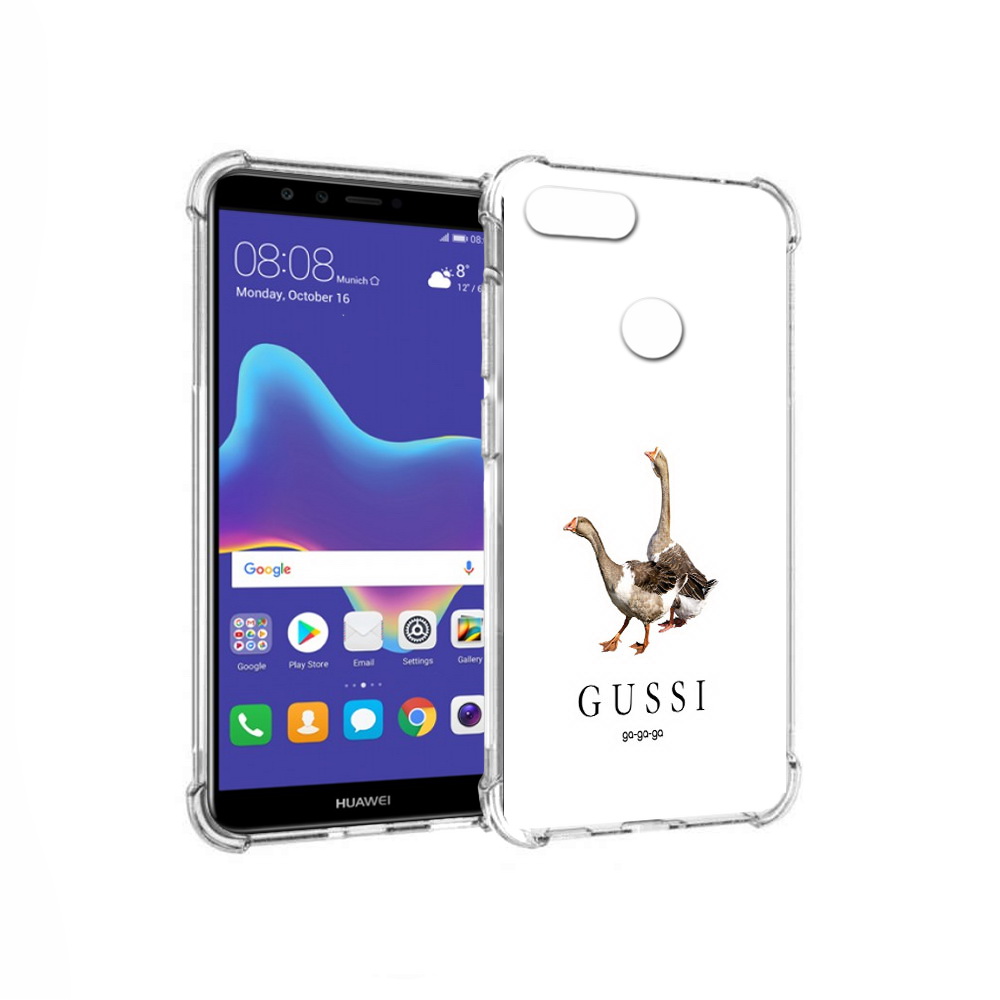 

Чехол MyPads Tocco для Huawei Enjoy 8 Plus Гусси бренд (PT108787.33.56), Прозрачный, Tocco