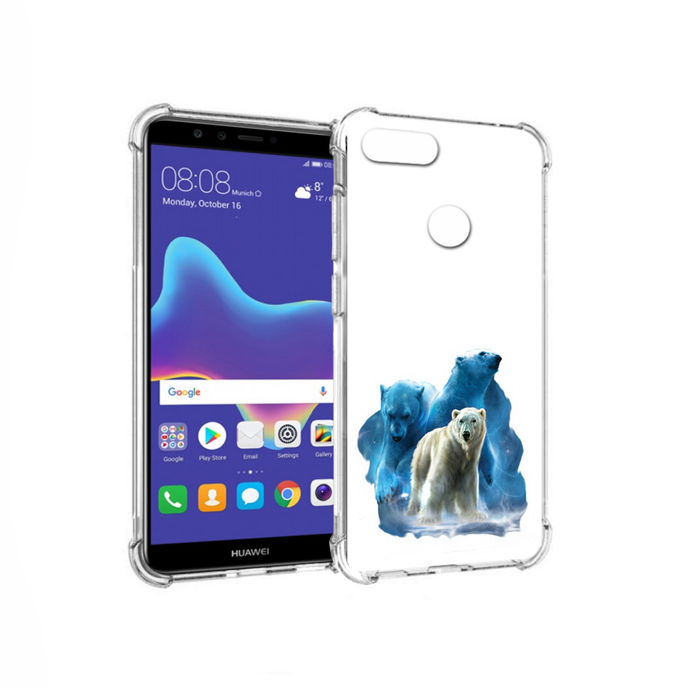

Чехол MyPads Tocco для Huawei Enjoy 8 Plus полярный медведь (PT108787.33.549), Прозрачный, Tocco
