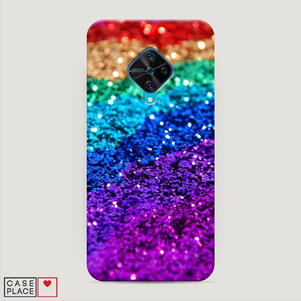 

Пластиковый чехол "Блестящая радуга рисунок" на Vivo Y9s, 262420-2
