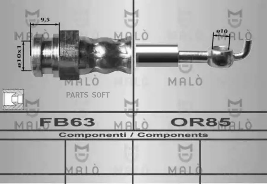 Шланг Тормозной Malo 80222