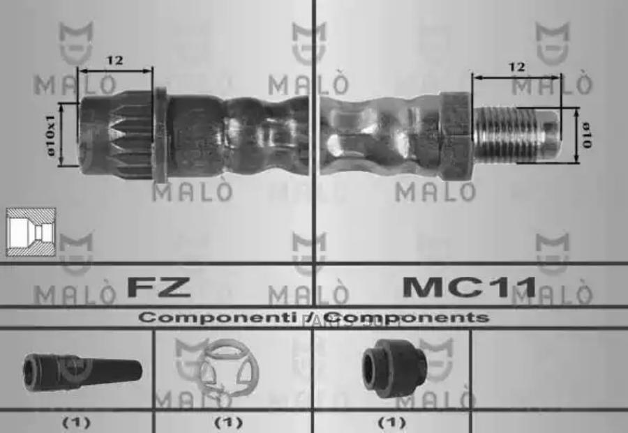 Шланг Тормозной Malo 80203