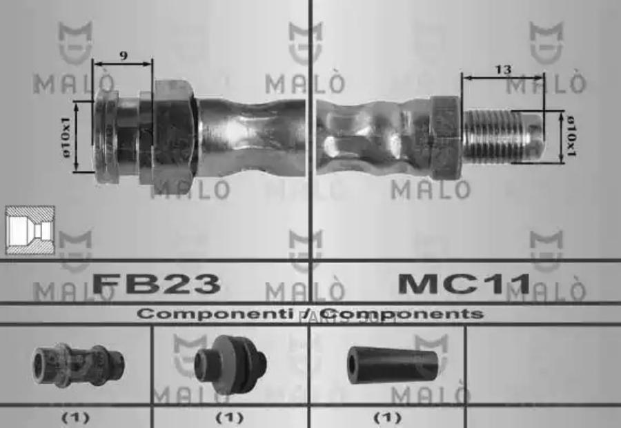 Шланг Тормозной Malo 80185