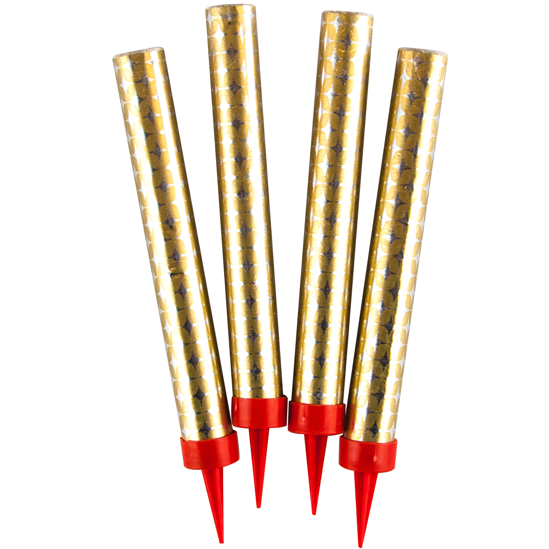 Свеча фонтан для торта Дон Баллон MF002 60 сек, Золото, 15 см, 4 шт.