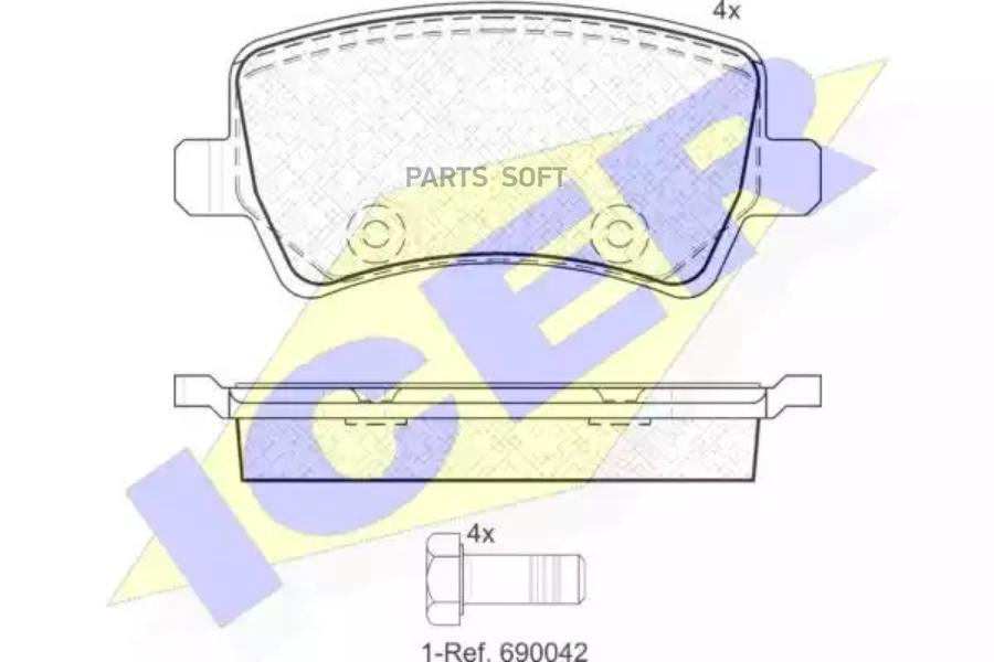 

Тормозные колодки ICER задние для Ford/Volvo 181776