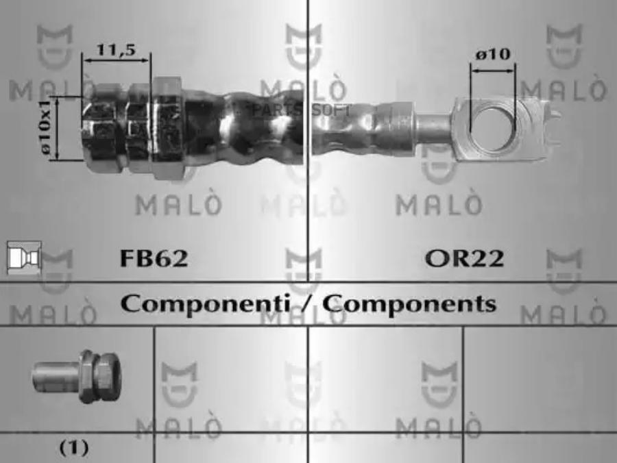 Шланг Тормозной Malo 80160