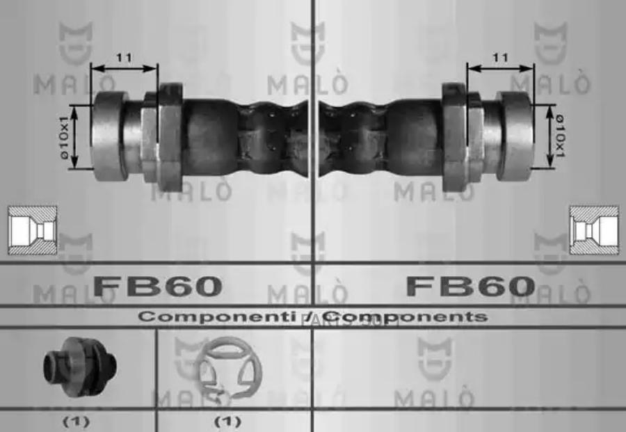 Шланг Тормозной Malo 80009