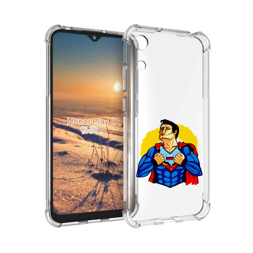 

Чехол бампер MyPads русский супермен для Honor 8A., Прозрачный, Tocco