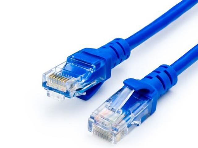 фото Сетевой кабель atcom rj45 cat-5e utp 5m blue ат9163