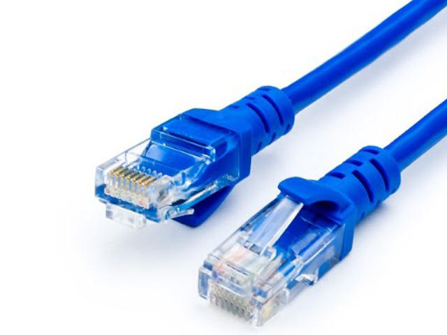 фото Сетевой кабель atcom rj45 cat.5e utp 3m blue ат9162