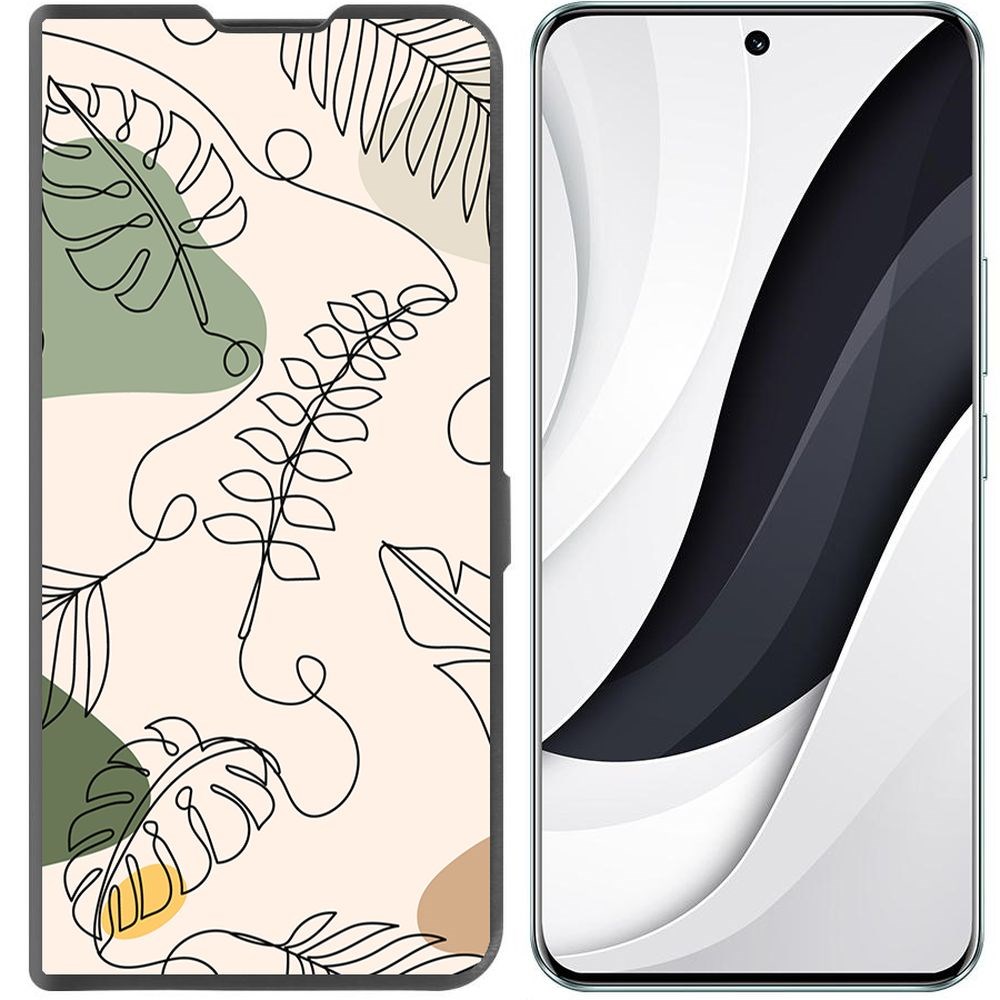

Чехол-книжка Krutoff Eco Book для Honor 90 Линия весны (черный)