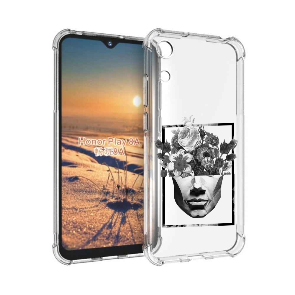 

Чехол бампер MyPads черно белая ваза в абстракции для Honor 8A., Прозрачный, Tocco