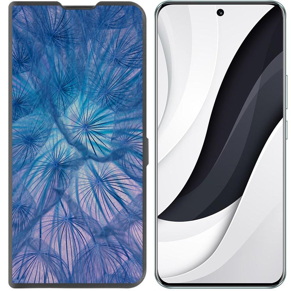 

Чехол-книжка Krutoff Eco Book для Honor 90 Синий одуванчик (черный)