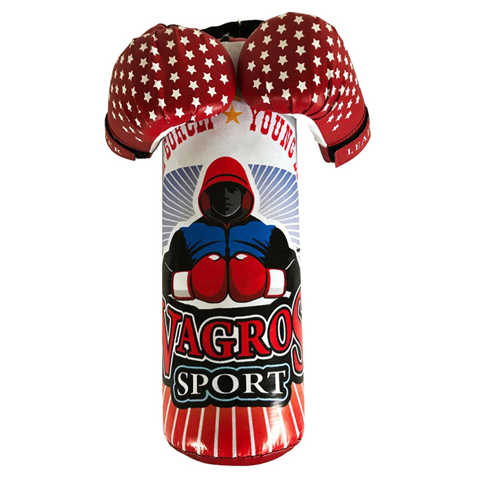 Набор для бокса Vagros Sport Юный боксер, 45 см, 4 унции, красный