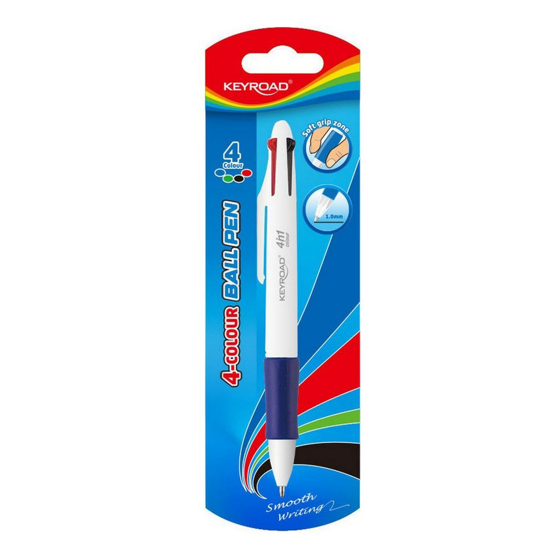 Ручка многоцветная Keyroad пишущий узел 1 мм цвет чернил синий-красный-зеленый-черный