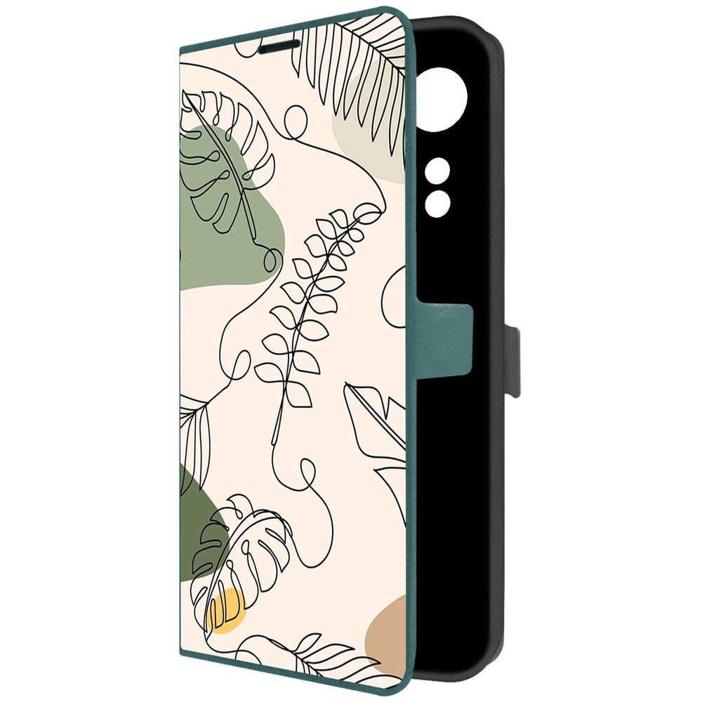 

Чехол-книжка Krutoff Eco Book для Oppo A58 4G Линия весны (зелёный опал), Зеленый