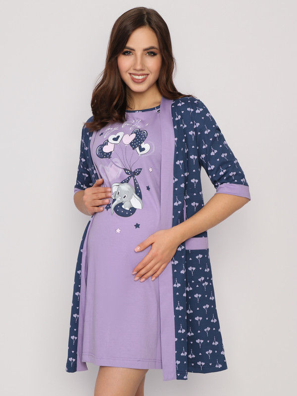 Комплект домашний для беременных женский Fashion Margo КЖ синий 44 RU