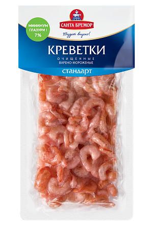 

Мясо креветки Санта Бремор Стандарт варено-мороженое очищенное 250 г