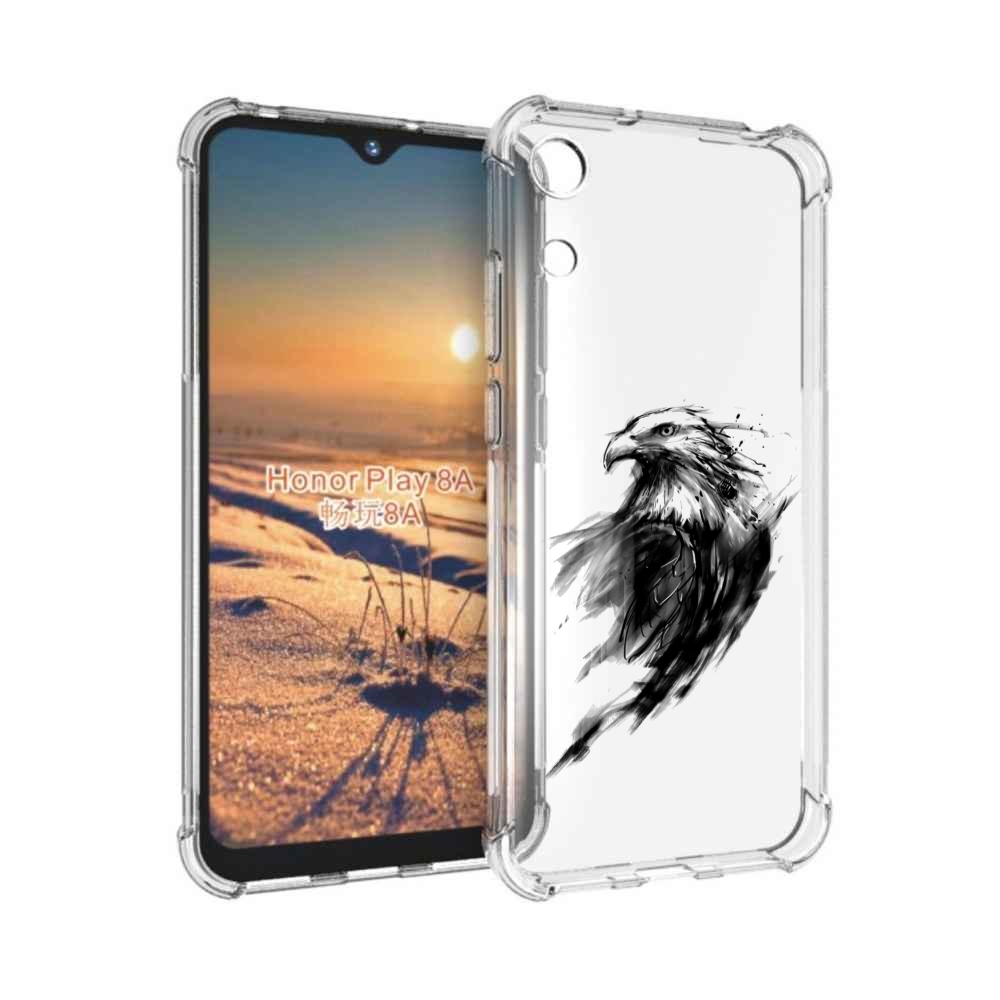 

Чехол бампер MyPads чб птица для Honor 8A., Прозрачный, Tocco