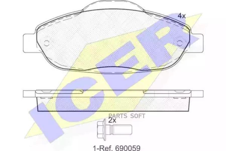 

Колодки Передние Peugeot 308 Icer 181851 Icer арт. 181851