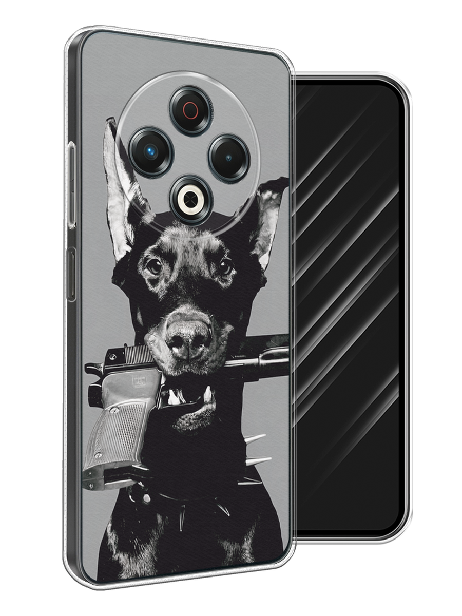 

Чехол Awog на Tecno Spark 30 "Доберман", Серый, 309150-1