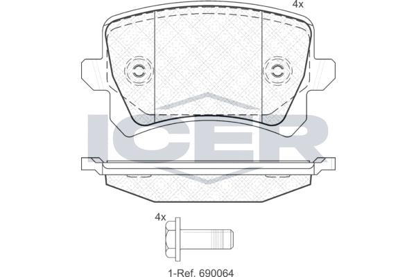 

Колодки Задние Ad A3 A6 Vw G4 G5 B5 B6 Tiguan Icer 181857 Icer арт. 181857