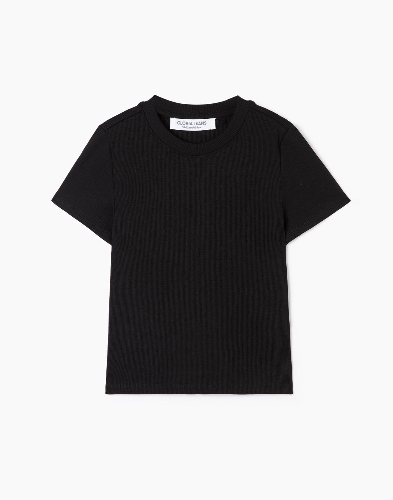 Чёрная базовая футболка Fitted для девочки