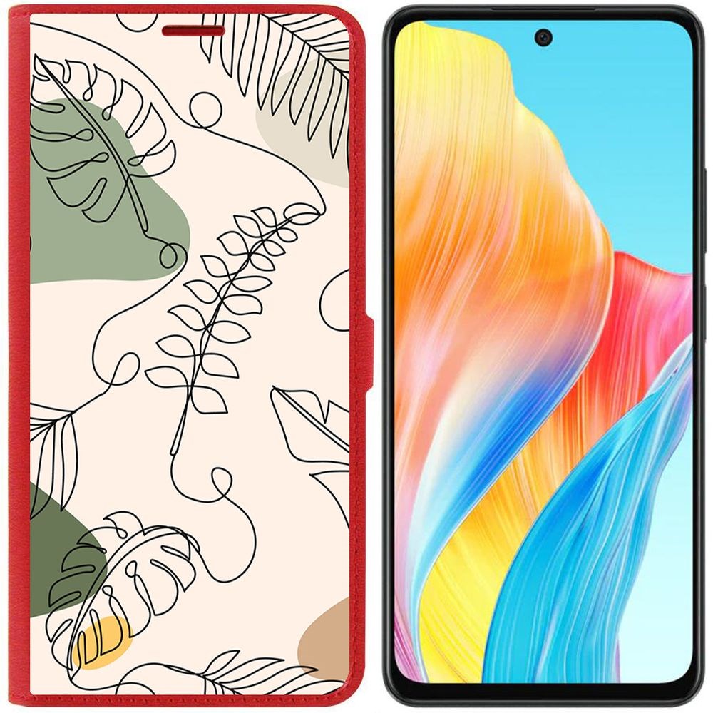 

Чехол-книжка Krutoff Eco Book для Oppo A58 4G Линия весны (красный)