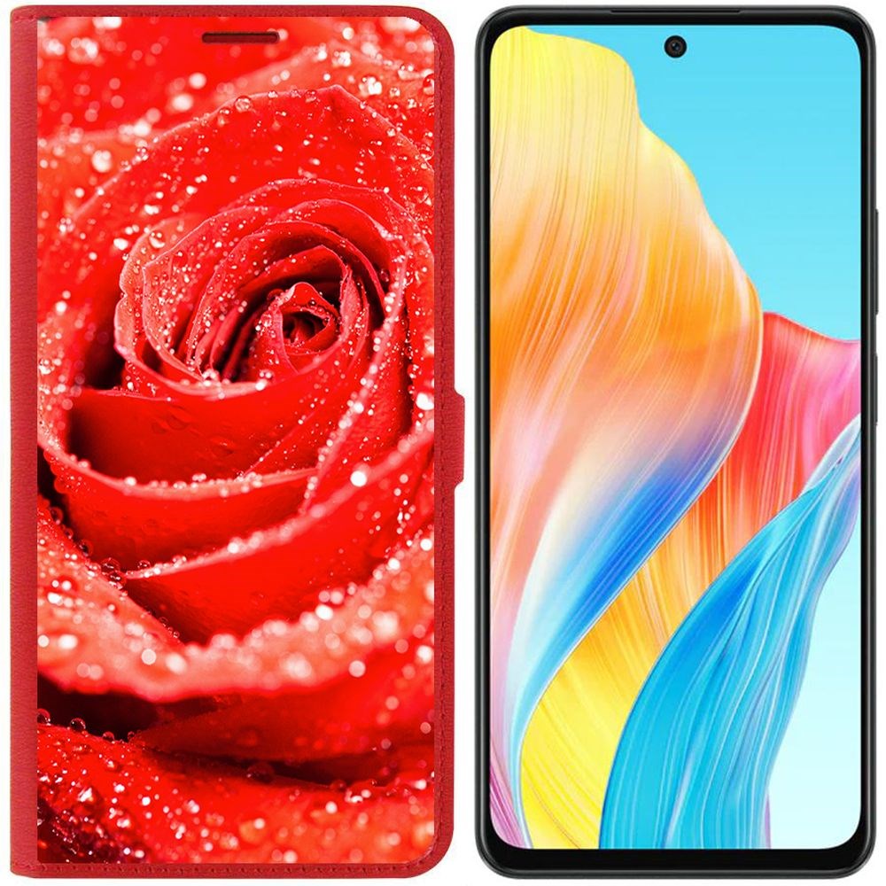 

Чехол-книжка Krutoff Eco Book для Oppo A58 4G Роза (красный)