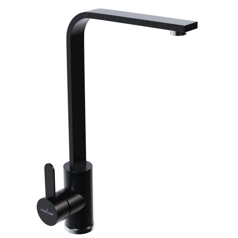 

Смеситель для кухни 35к MIXLINE ML-GS14 343 антрацит высок. излив, Черный