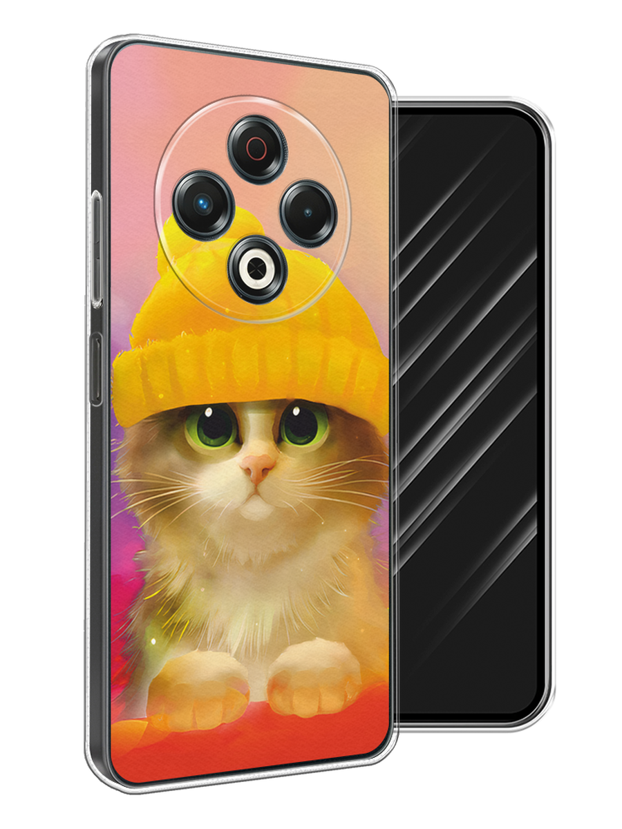 

Чехол Awog на Tecno Spark 30 "Котенок в желтой шапке", Желтый, 309150-1
