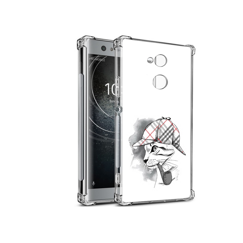 Чехол MyPads Tocco для Sony Xperia XA2 кошка с трубкой (PT99627.238.405)