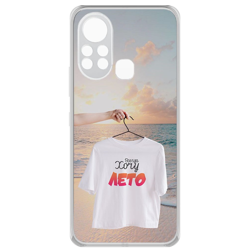 фото Чехол-накладка krutoff clear case футболка женская для infinix hot 11s