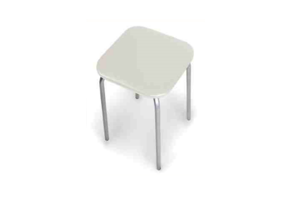 Табурет (18*1) квадратный искра-хром (саморезы) Металл/кожзам, Красный