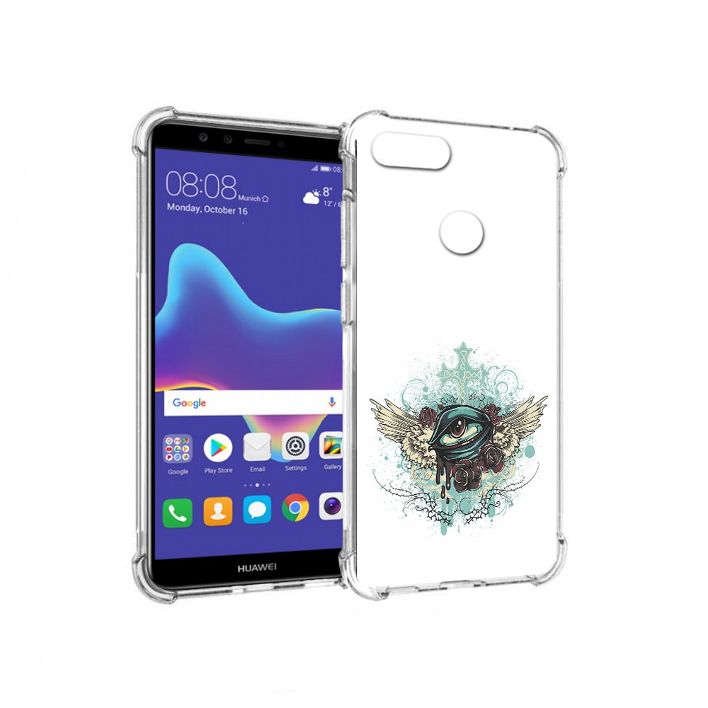 

Чехол MyPads Tocco для Huawei Enjoy 8 Plus плачущий глаз с крыльями (PT108787.33.544), Прозрачный, Tocco