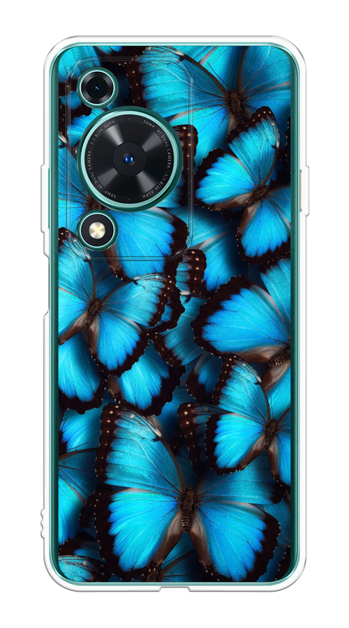 

Чехол на Huawei Nova Y72 "Тропическая бабочка 2", Голубой;черный, 6123650-1