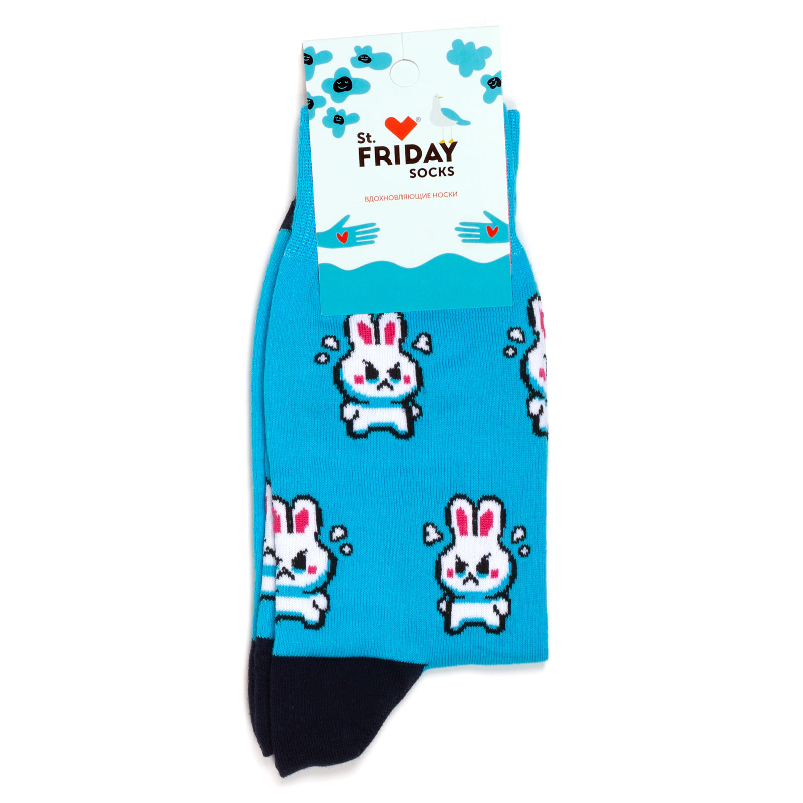 

Носки унисекс St. Friday Socks Заюша голубые 38-41, Голубой, Заюша