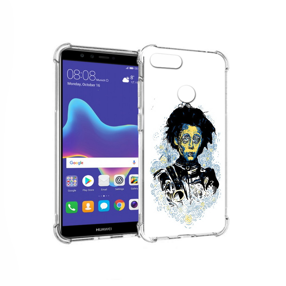 

Чехол MyPads Tocco для Huawei Enjoy 8 Plus парень черно-белый абстракция (PT108787.33.535), Прозрачный, Tocco